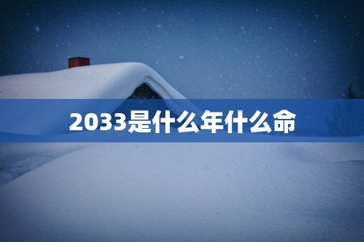 2033是什么年什么命