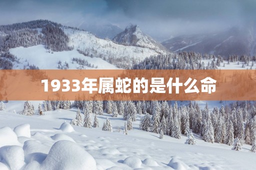 1933年属蛇的是什么命