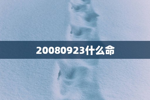 20080923什么命