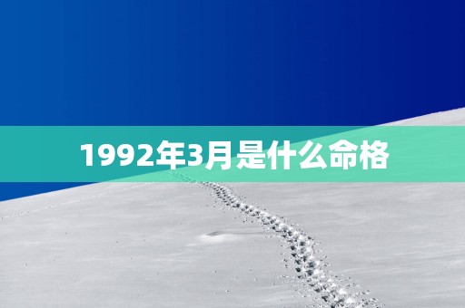 1992年3月是什么命格