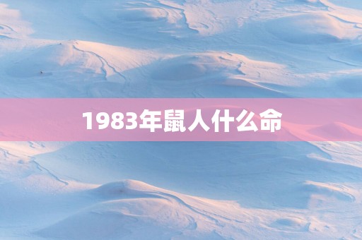 1983年鼠人什么命