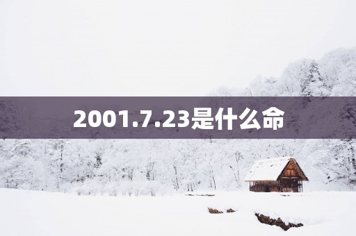 2001.7.23是什么命