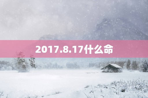 2017.8.17什么命