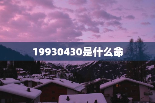 19930430是什么命