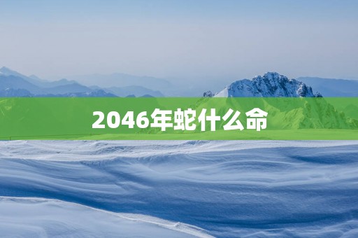 2046年蛇什么命