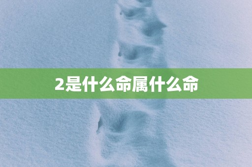 2是什么命属什么命