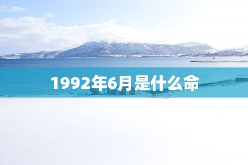 1992年6月是什么命