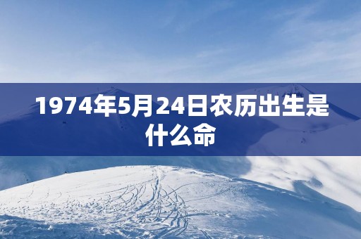 1974年5月24日农历出生是什么命