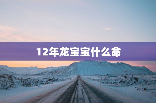 12年龙宝宝什么命