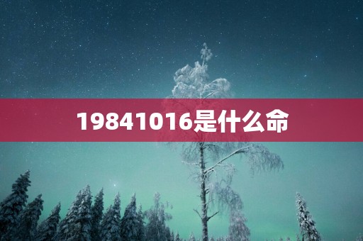 19841016是什么命