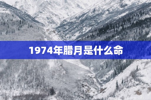 1974年腊月是什么命