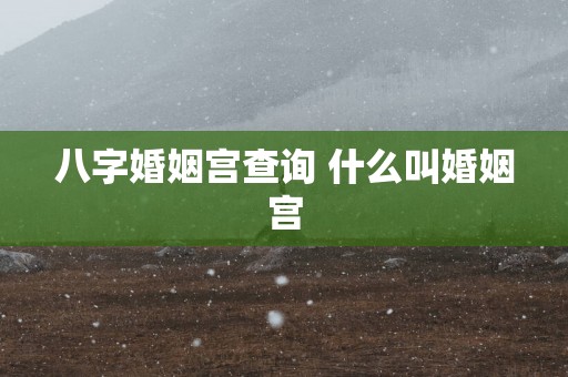 八字婚姻宫查询 什么叫婚姻宫