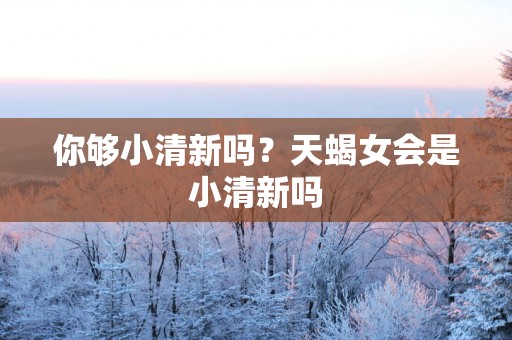 你够小清新吗？天蝎女会是小清新吗