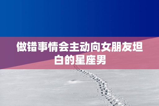 做错事情会主动向女朋友坦白的星座男
