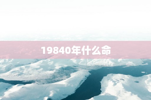 19840年什么命