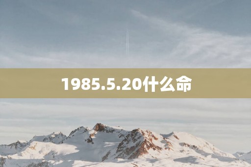 1985.5.20什么命
