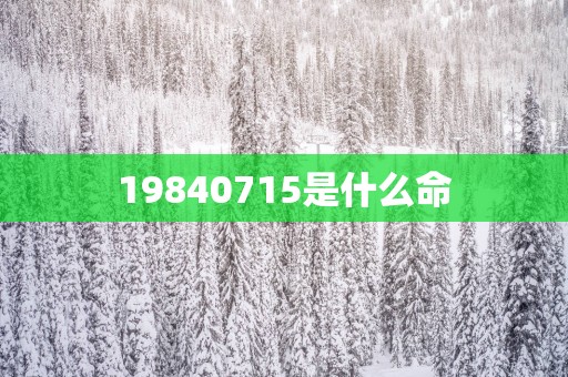 19840715是什么命