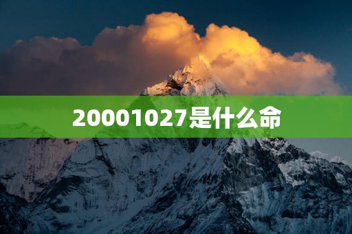 20001027是什么命