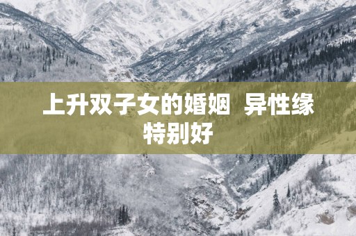 上升双子女的婚姻  异性缘特别好