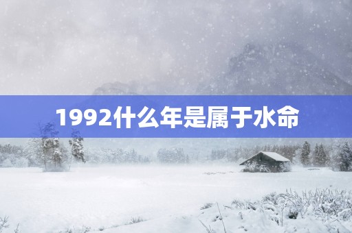 1992什么年是属于水命