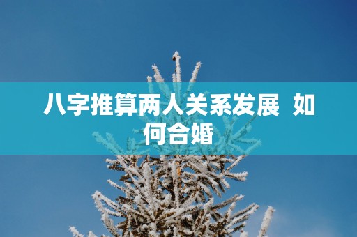 八字推算两人关系发展  如何合婚