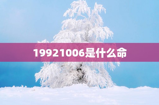 19921006是什么命