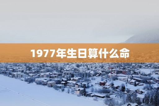 1977年生日算什么命