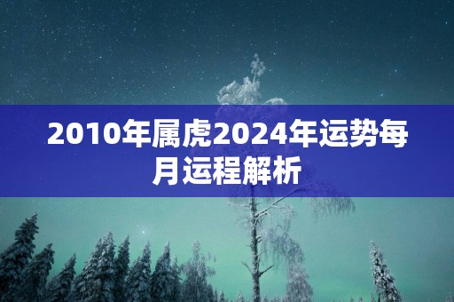 2010年属虎2025年运势每月运程解析