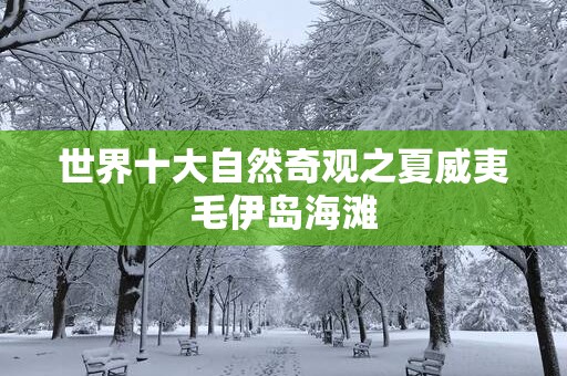 世界十大自然奇观之夏威夷毛伊岛海滩