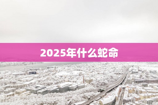 2025年什么蛇命