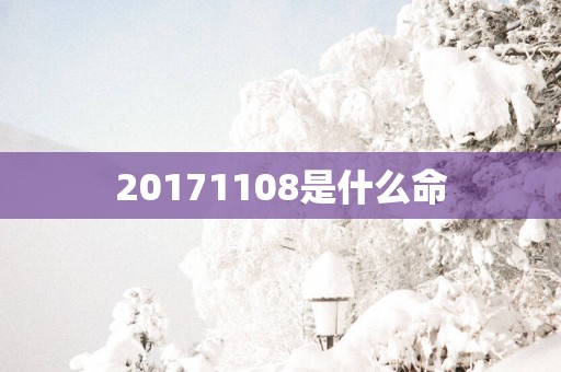 20171108是什么命