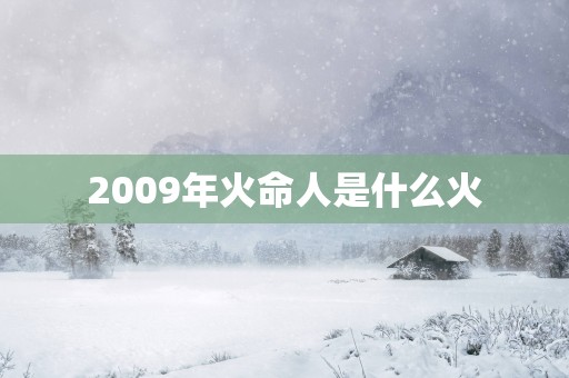 2009年火命人是什么火