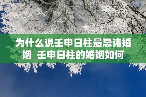 为什么说壬申日柱最忌讳婚姻  壬申日柱的婚姻如何