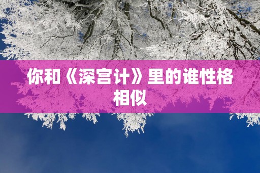 你和《深宫计》里的谁性格相似