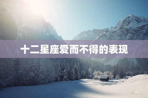十二星座爱而不得的表现