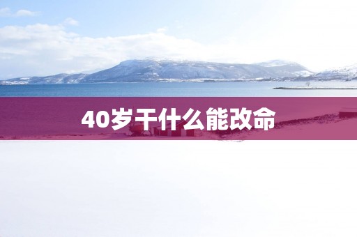 40岁干什么能改命