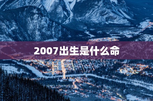 2007出生是什么命