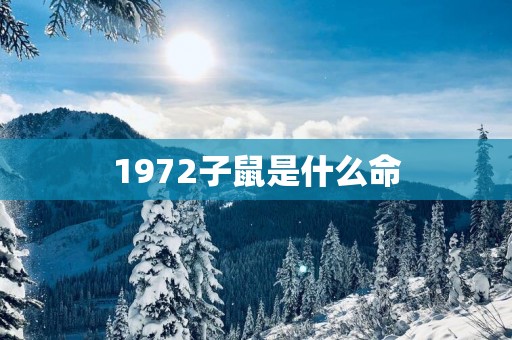 1972子鼠是什么命