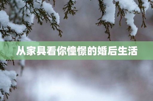 从家具看你憧憬的婚后生活