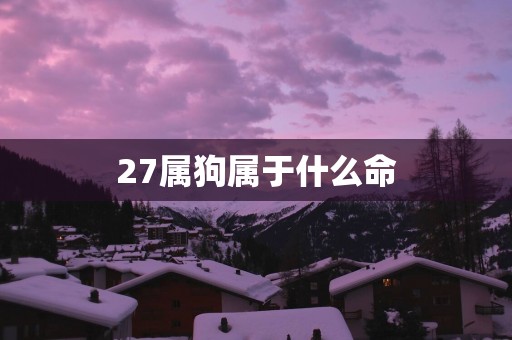27属狗属于什么命