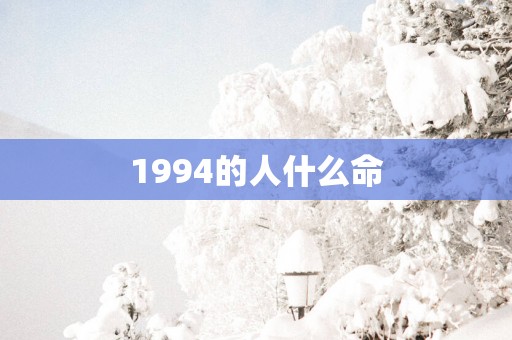 1994的人什么命