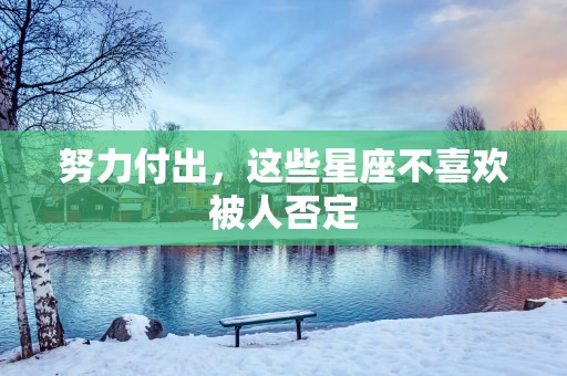 努力付出，这些星座不喜欢被人否定
