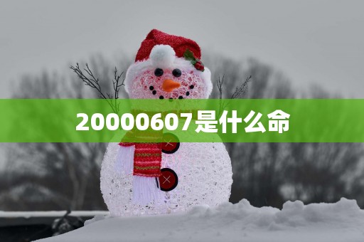 20000607是什么命