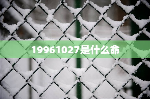 19961027是什么命