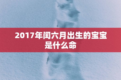 2017年闰六月出生的宝宝是什么命