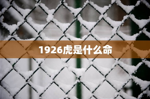 1926虎是什么命