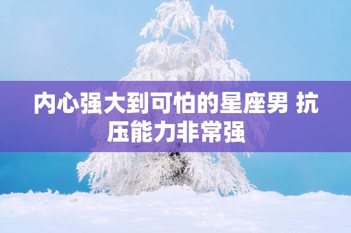 内心强大到可怕的星座男 抗压能力非常强