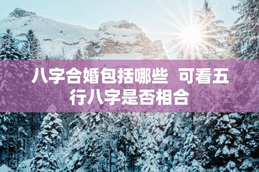 八字合婚包括哪些  可看五行八字是否相合