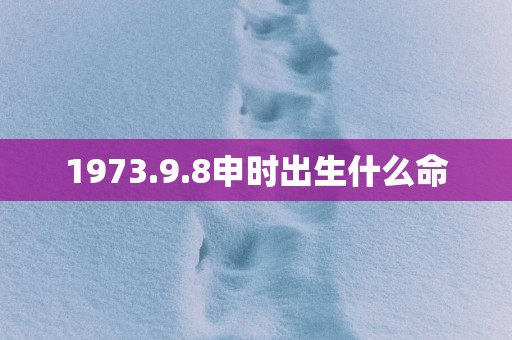 1973.9.8申时出生什么命