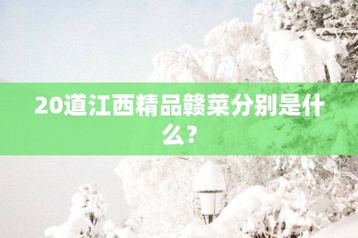 20道江西精品赣菜分别是什么？